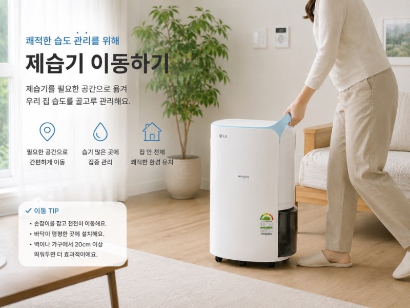 제습기 위치 어디에 둬야 가장 효과 좋을까? 직접 사용해 보니 달랐어요! (LG 휘센 20L 내돈내....