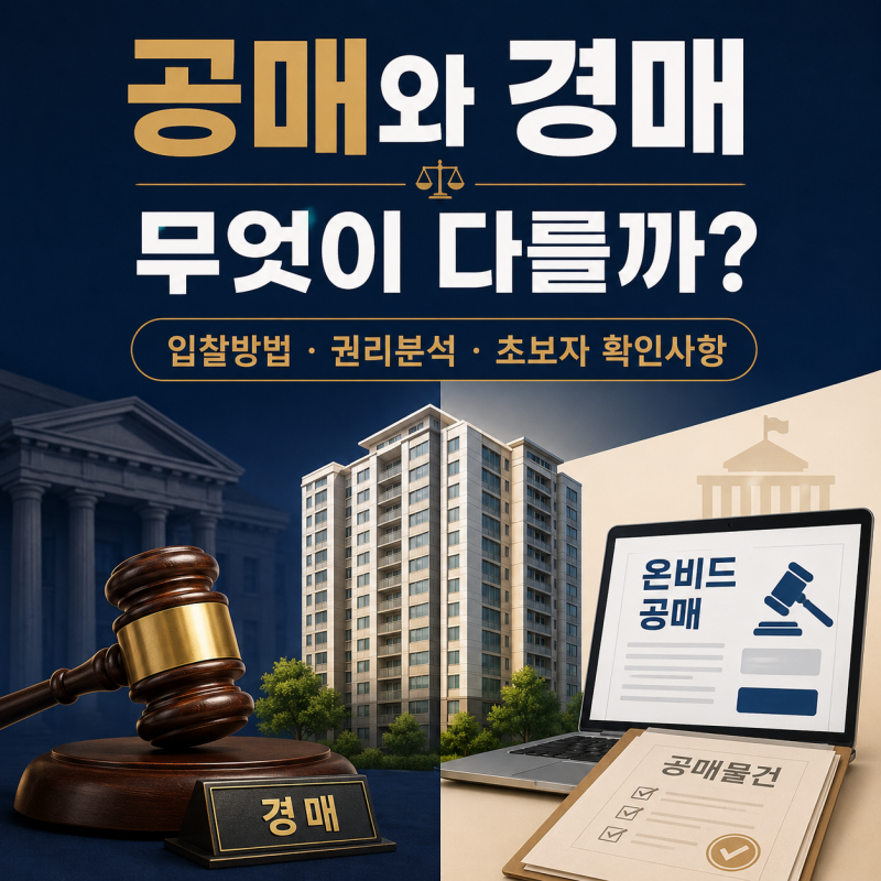 공매 경매 차이는 무엇일까?입찰방법과 권리분석,초보자가 확인할 사항