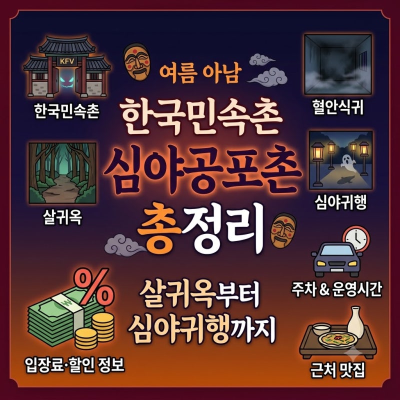 한국민속촌 심야공포촌 총정리, 살귀옥부터 심야귀행까지 (feat. 입장료·할인 정보)