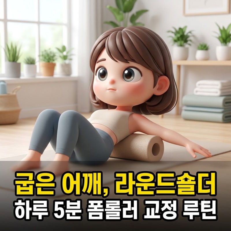 루 5분 폼롤러 루틴으로 굽은 어깨 펴고 무너진 쇄골 라인 되찾기