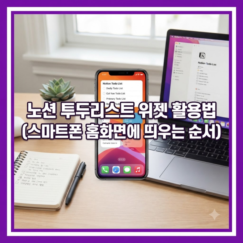 노션 투두리스트 위젯 활용법 스마트폰 홈화면에 띄우는 순서