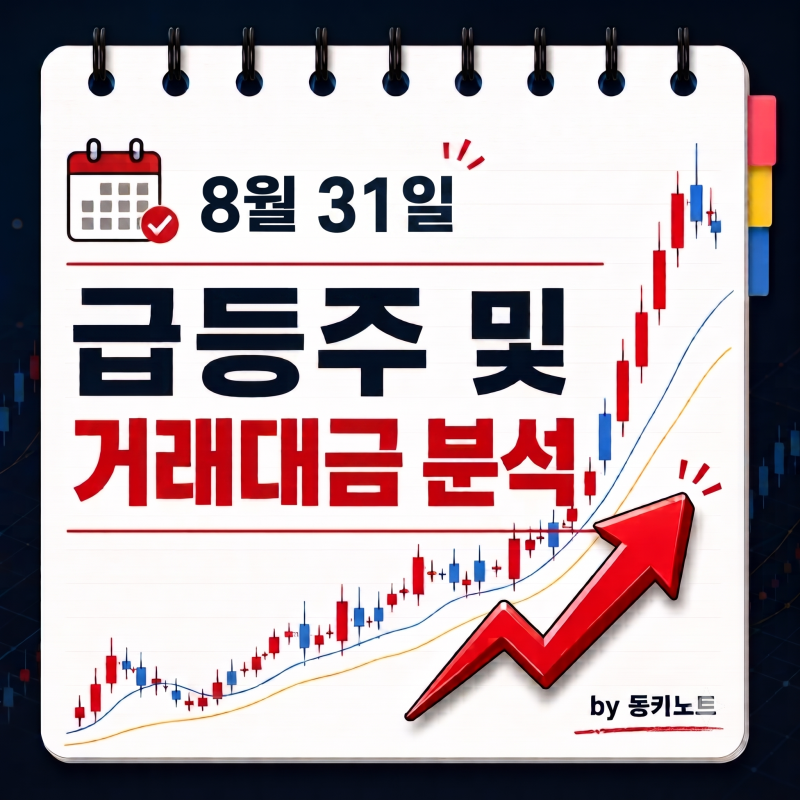2026년 8월 31일 주식 종목 - 상한가/급등주/거래대금/특징주/테마주