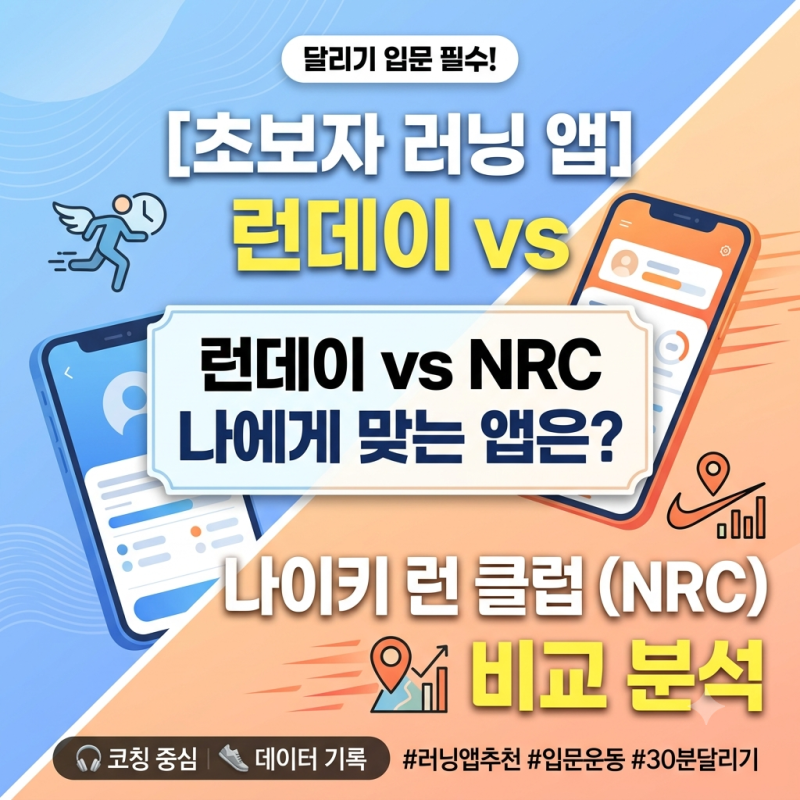 [초보자 러닝 앱 추천] 런데이 vs 나이키 런 클럽(NRC) 비교 분석
