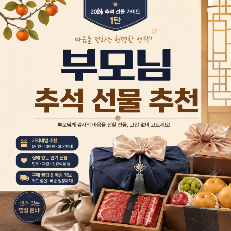 부모님 추석 선물 뭐가 좋을까? 5만원·10만원·20만원대별 추천 부모님 추석 선물 추천