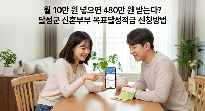 월 10만 원 넣으면 480만 원 받는다? 달성군 신혼부부 목표달성적금 신청방법