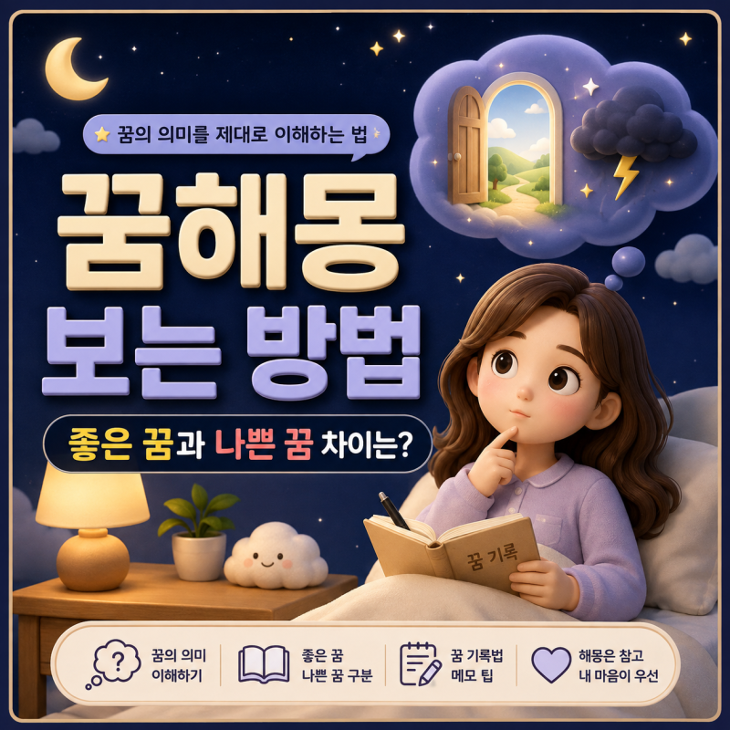 꿈해몽 보는 방법, 좋은 꿈과 나쁜 꿈 차이는 어떻게 알까?