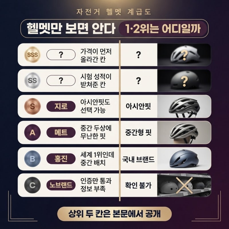 "자전거 타는 사람은 헬멧만 봐도 안다" 자전거 헬멧 브랜드 계급도