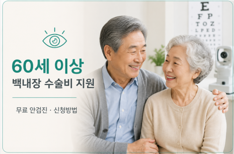 60세 이상 백내장 수술비 지원받을 수 있을까? 무료 안검진·신청방법 총정리