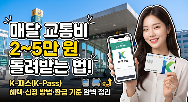 매달 교통비 2~5만 원 돌려받는 법! K-패스(K-Pass) 혜택·신청 방법·환급 기준 완벽 정리