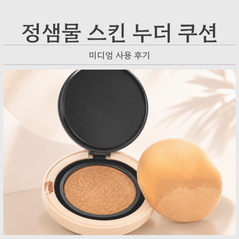 정샘물 스킨 누더 커버 레이어 쿠션 파운데이션 미디엄 내돈내산 후기