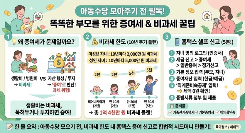 [육아정보] "아동수당 모아줬을 뿐인데 세금을?" 모르면 손해 보는 아기 증여세 팩트체크