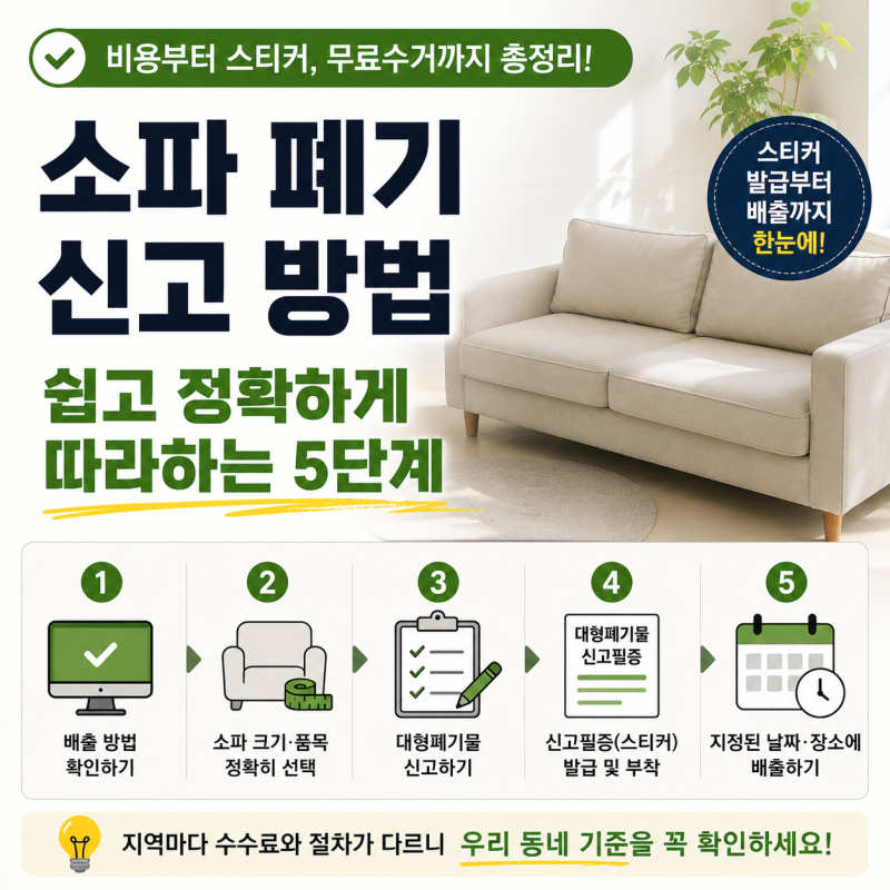 소파 버리는 법, 그냥 밖에 내놓으면 안 됩니다! 폐기 신고부터 비용까지