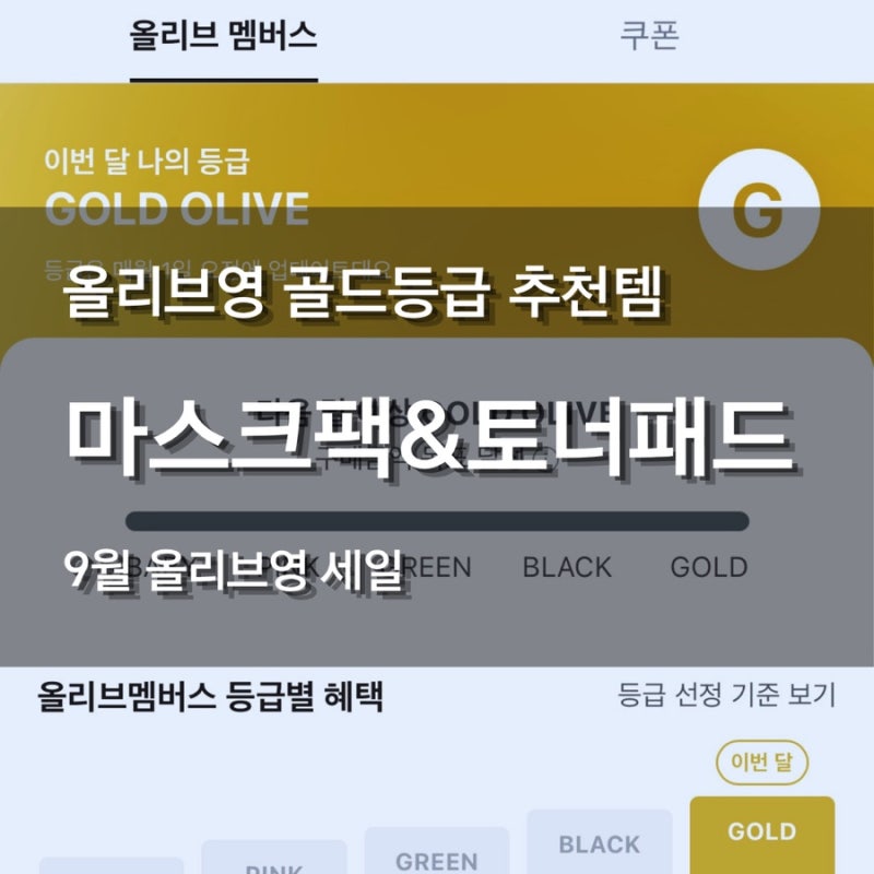 [ 9월 올영세일 ] - 올리브영 골드 등급이 말아주는 내돈내산 추천템