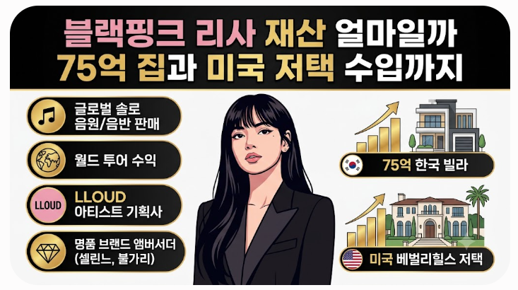 블랙핑크 리사 재산 얼마일까 75억 집과 미국 저택 수입까지