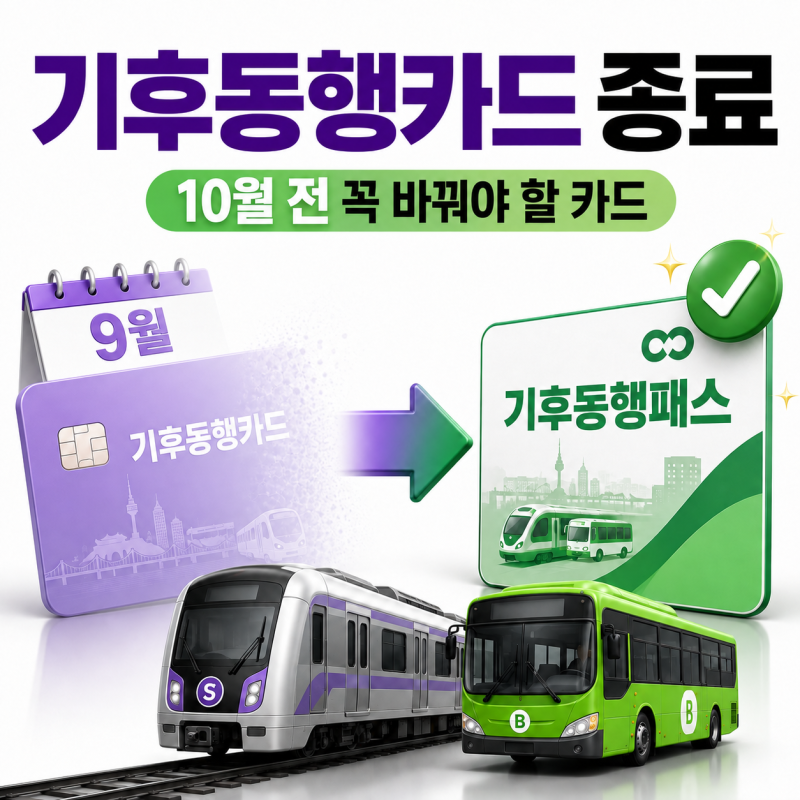 기후동행카드 종료, 교통비 할인 사라질까? 10월 전 꼭 바꿔야 할 카드