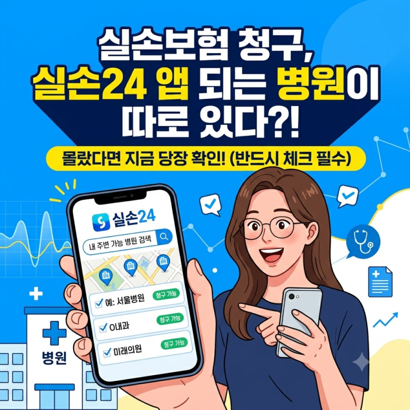 실손보험 청구, 실손24 앱 되는 병원이 따로 있는 거 아셨나요
