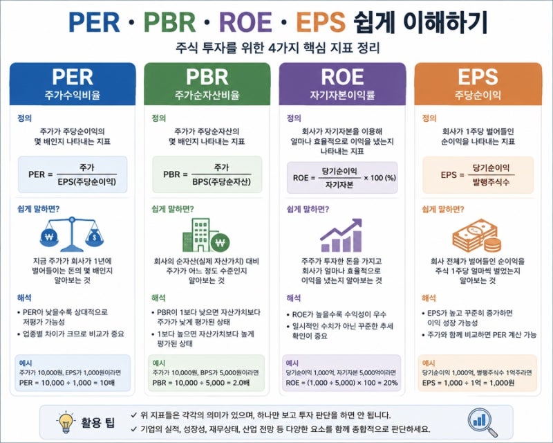 PER•PBR•ROE 등 주식용어 뜻