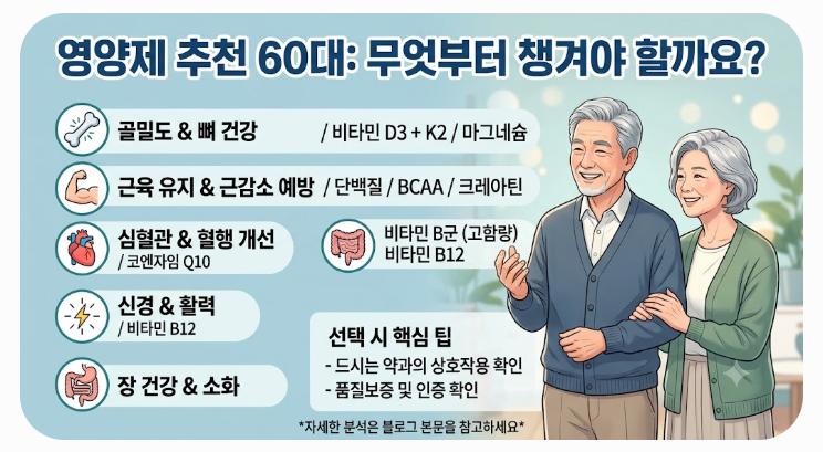 영양제 추천 60대 무엇부터 챙겨야 할까요