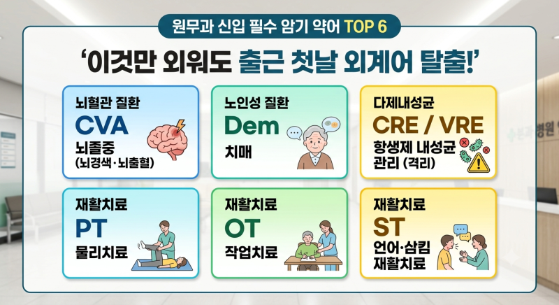 신입 원무과 직원이 입사 첫 주에 꼭 외워야 할 필수 의학용어 TOP 15