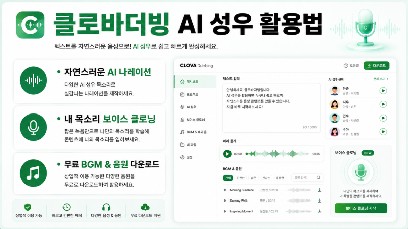클로바더빙(CLOVA Dubbing) 사용법 AI 성우 목소리 더빙 프로그램 추천