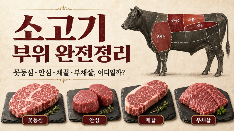 소고기 부위, 도대체 뭐가 다를까? 등심·꽃등심·안심·부채살 위치와 특징 총정리