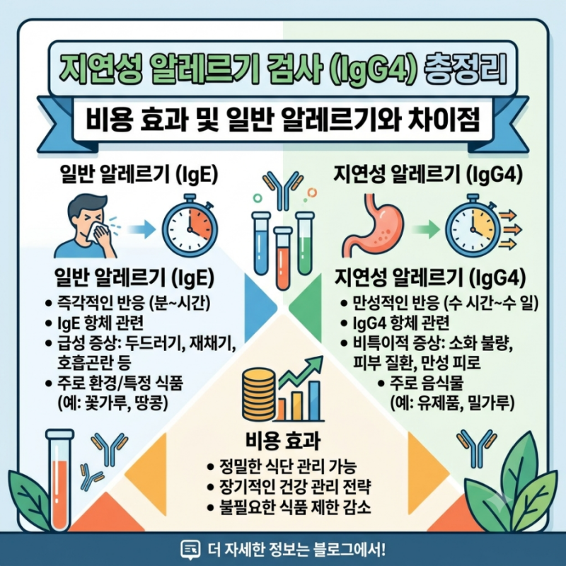 지연성 알레르기 검사(IgG4) 비용 효과 및 일반 알레르기와의 차이점 총정리