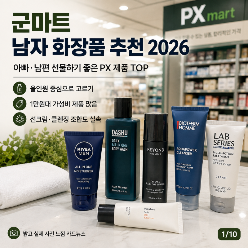 군마트 남자 화장품 추천｜아빠·남편 선물하기 좋은 PX 제품