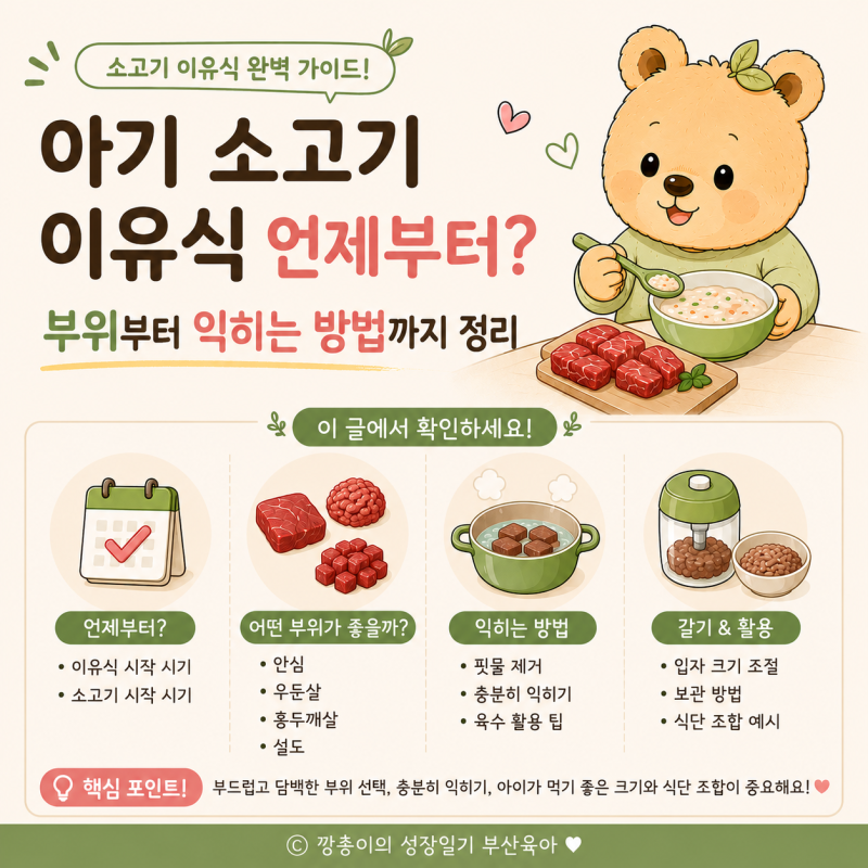 아기 소고기 이유식 언제부터?｜부위부터 손질·익히는 방법까지