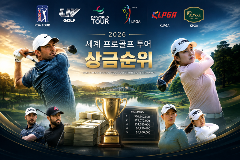 2026년 8월 세계 프로골프 투어별 시즌 상금순위