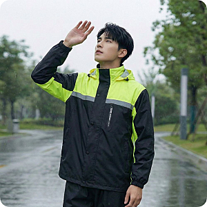 오토바이 우비 빅사이즈 바이크 라이더 배달 우의 세트, 비 오는 날 야외 주행용