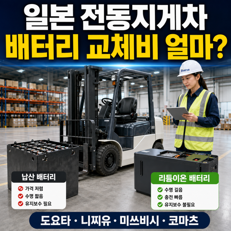 ⚡일본 전동지게차 배터리는 무엇을 사용할까?｜브랜드별 교체비와 수명