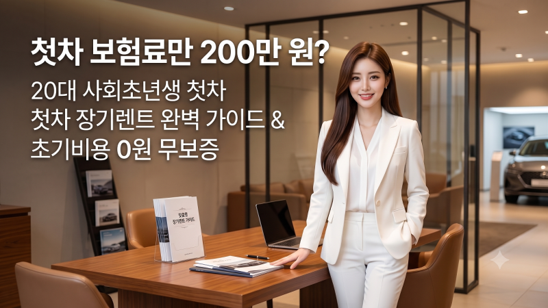 “첫차 보험료만 200만 원?” 20대 사회초년생 첫차 장기렌트 완벽 가이드 & 초기비용 0원 무보....