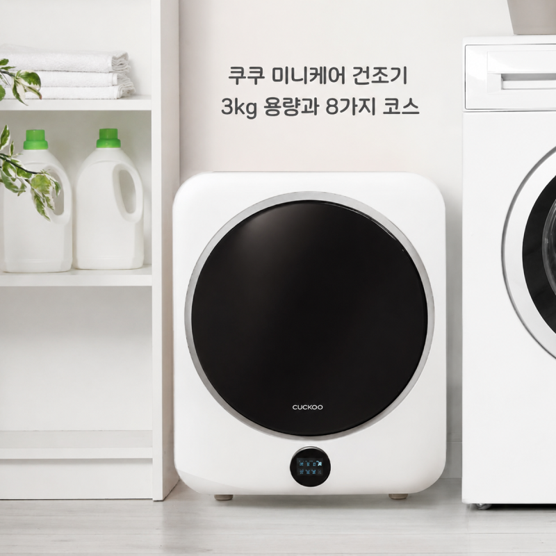 쿠쿠 미니 건조기 3kg 용량과 8가지 건조 코스 정리