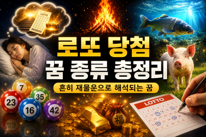 로또 당첨 꿈 종류 총정리, 흔히 재물운으로 해석되는 꿈