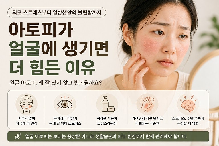 아토피가 얼굴에 생기면 더 힘든 이유, 다른 부위와 무엇이 다를까요?