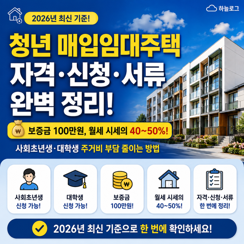 LH 청년 매입임대주택 자격 조건 & 신청 방법 총정리‼️