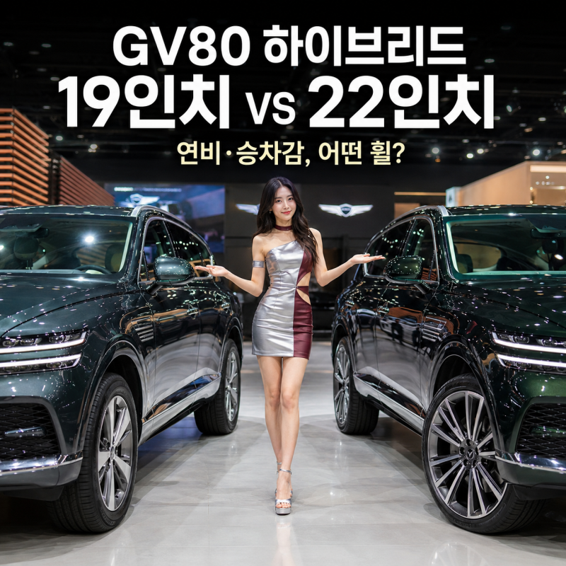 GV80 하이브리드 19인치 vs 22인치｜연비·승차감 때문에 어떤 휠이 좋을까?