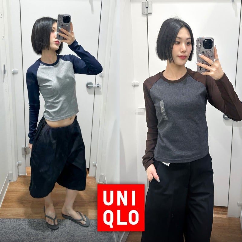 유니클로 가을 신상 미니T 래글런 나그랑 긴팔! 무조건 정사이즈 추천하는 이유 (S vs M 비교)
