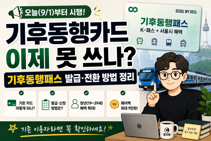 기후동행패스 오늘 시행, K-패스·모두의카드 발급방법과 기존 기후동행카드 사용기간