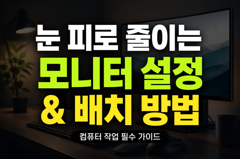 컴퓨터 작업할 때 눈 피로도 줄여주는 모니터 화면 설정과 배치 방법