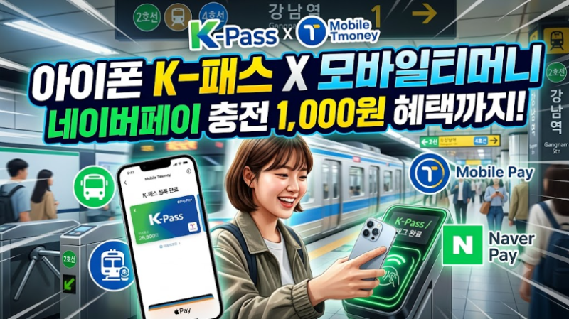 아이폰 K패스 모바일티머니 등록 및 네이버페이 충전 페이백 받기