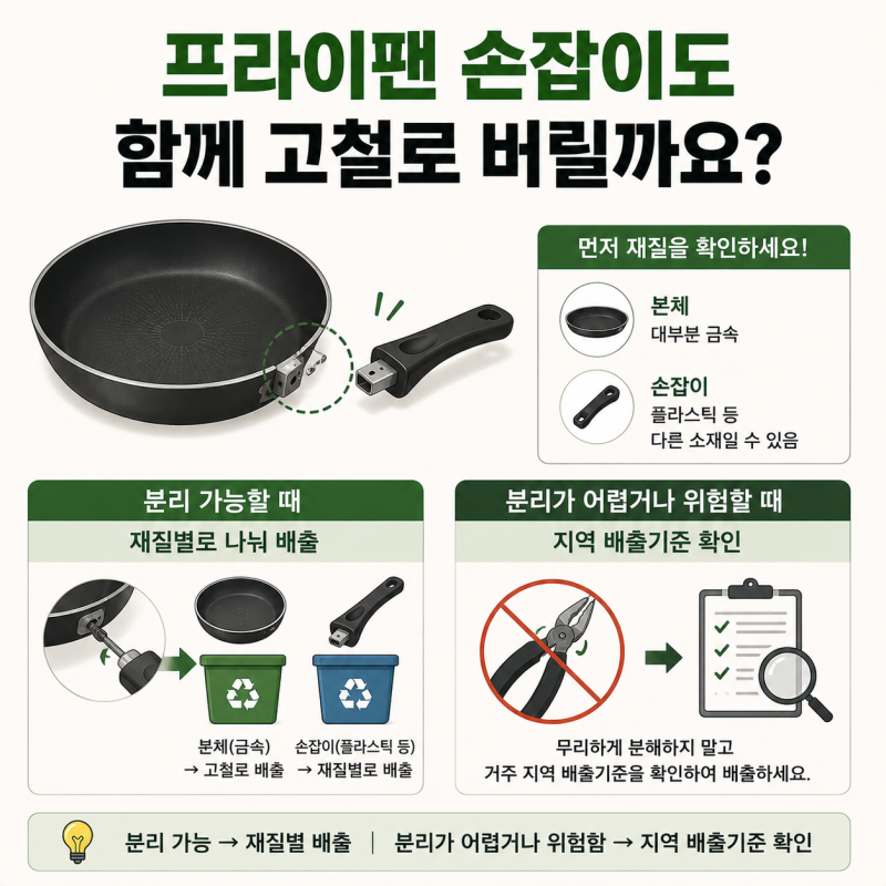 프라이팬 버리는 법, 종량제봉투에 그냥 넣으셨나요? 손잡이부터 확인하세요