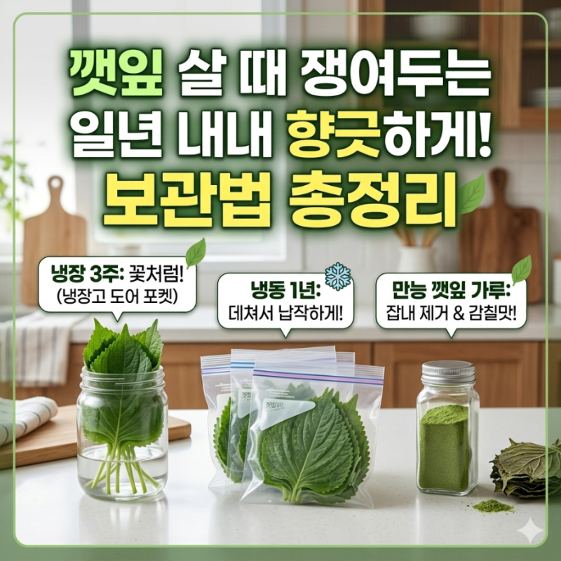 깻잎 살 때 챙겨두는 1년 내내 향긋하게!!! 깻입 보관법 총정리