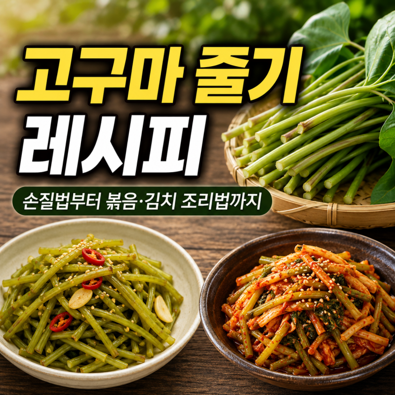 고구마 줄기 레시피 손질법부터 볶음 김치 조리법까지