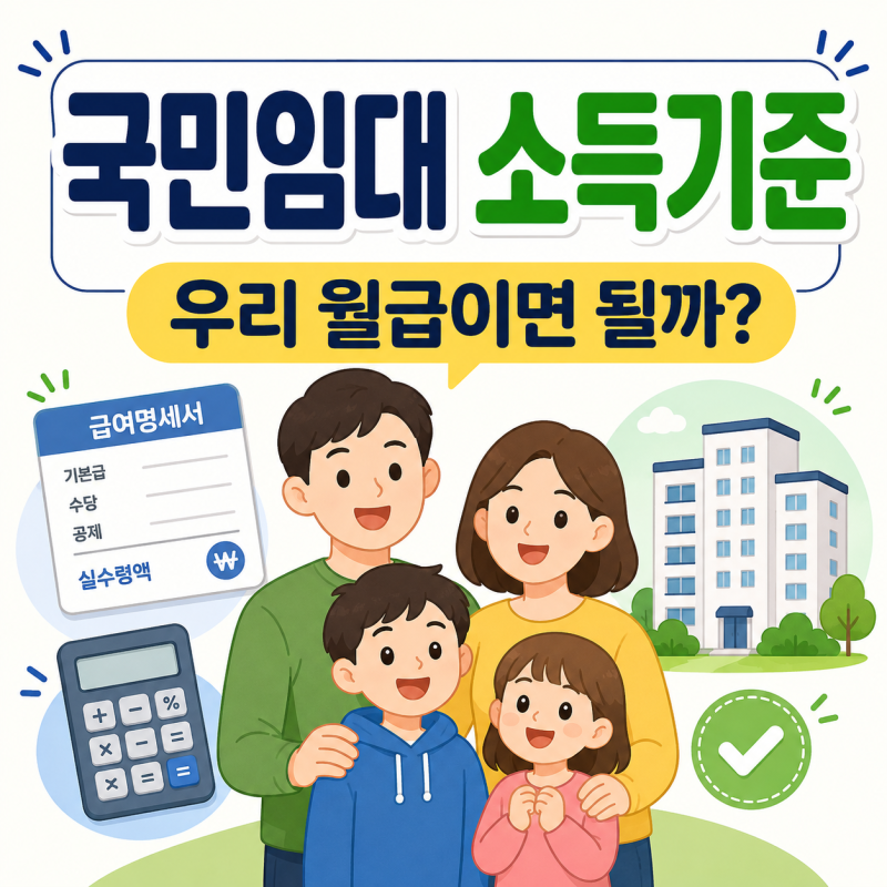 국민임대 소득기준, 월급 얼마까지? 세전·가구원수부터 쉽게