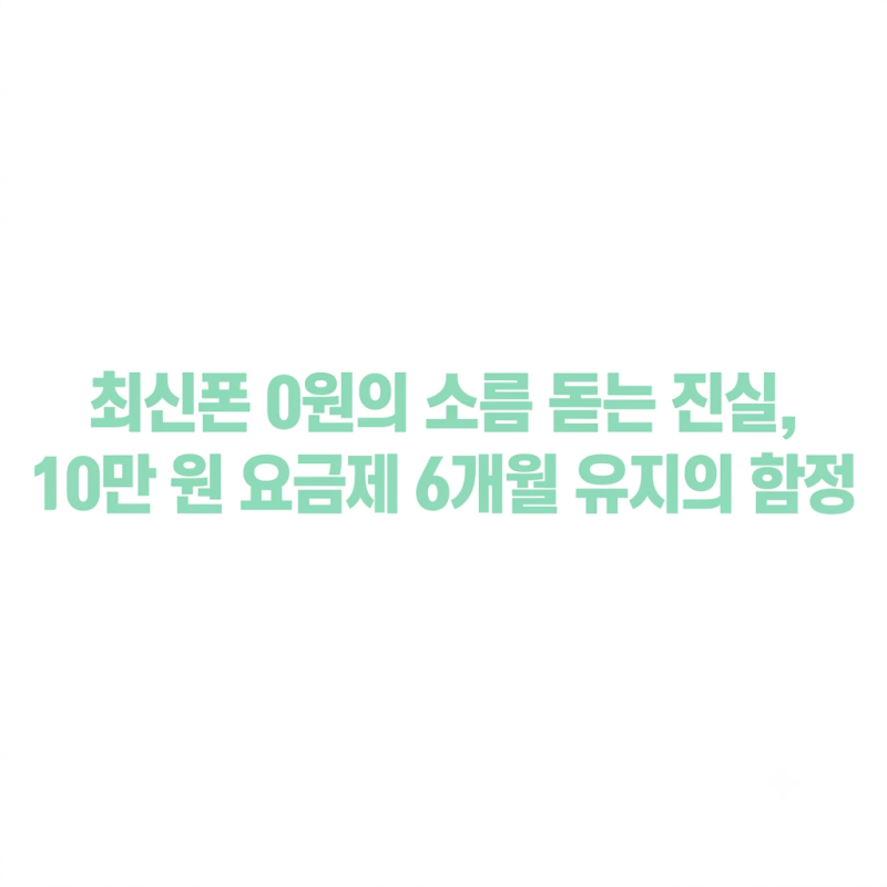최신폰 0원의 소름 돋는 진실, 10만 원 요금제 6개월 유지의 함정