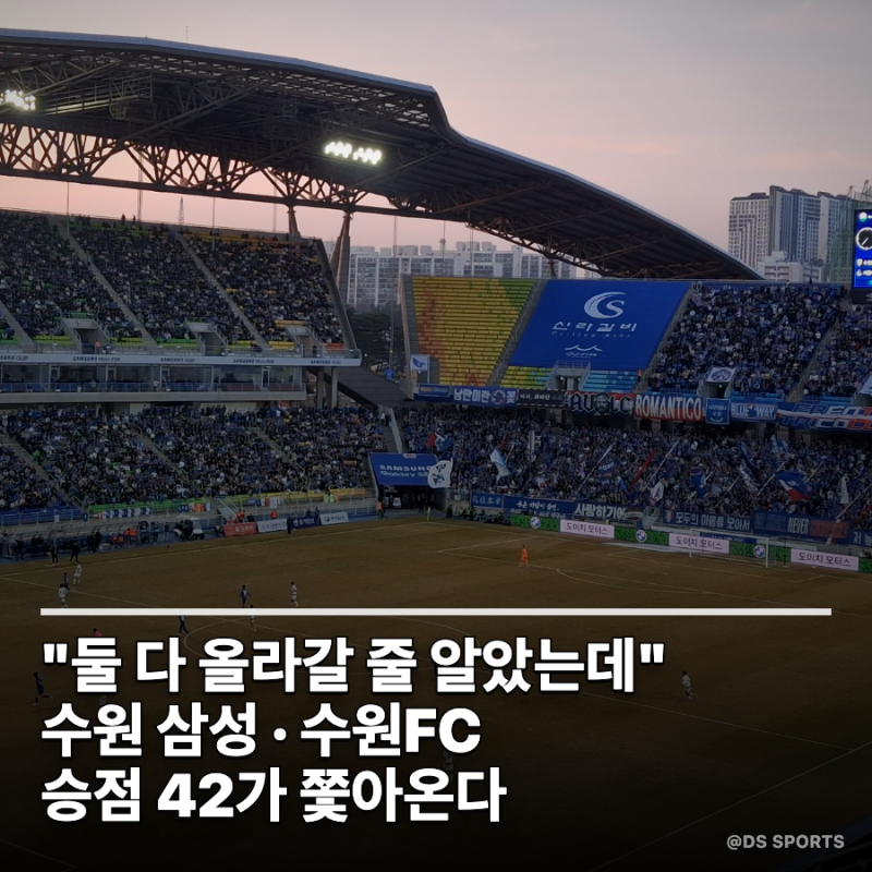 "둘 다 올라갈 줄 알았는데" 수원 삼성·수원FC 뒤에 승점 42가 따라왔다