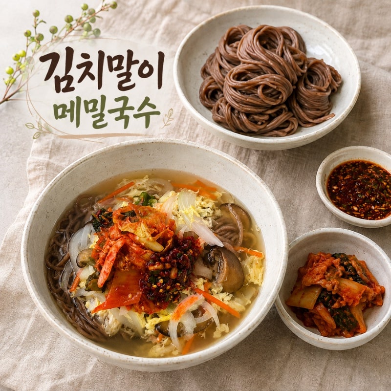 메밀국수 레시피 묵은지와 깊은 다시물로 맛있게