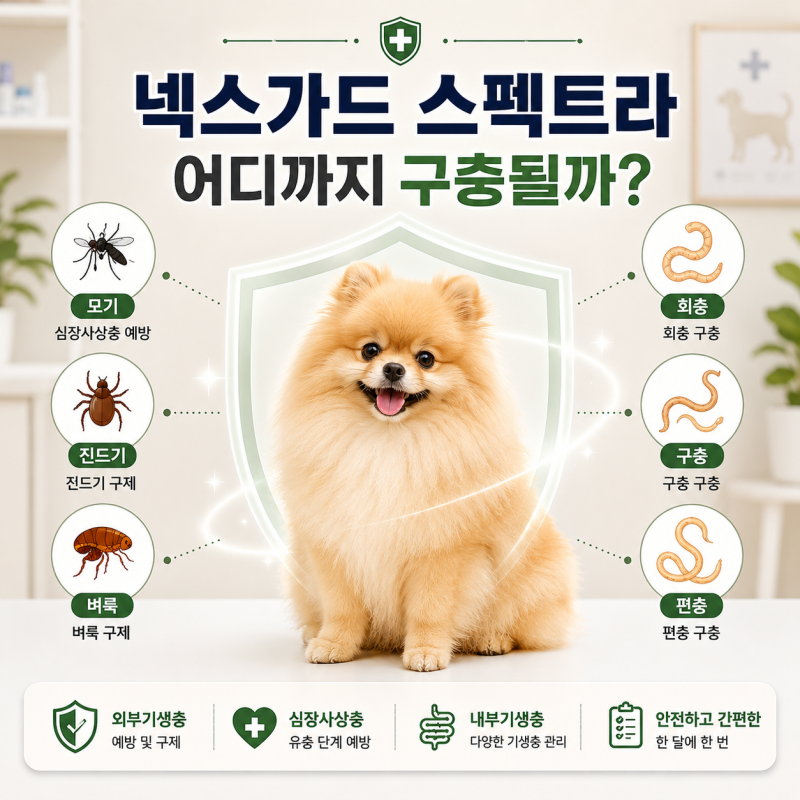 넥스가드 스펙트라 심장사상충부터 진드기까지? 효과 구충범위 주의사항