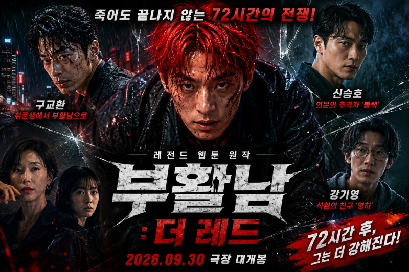 영화 부활남 더 레드 개봉일 9월 30일 확정! 구교환 출연진·줄거리·웹툰 원작 총정리